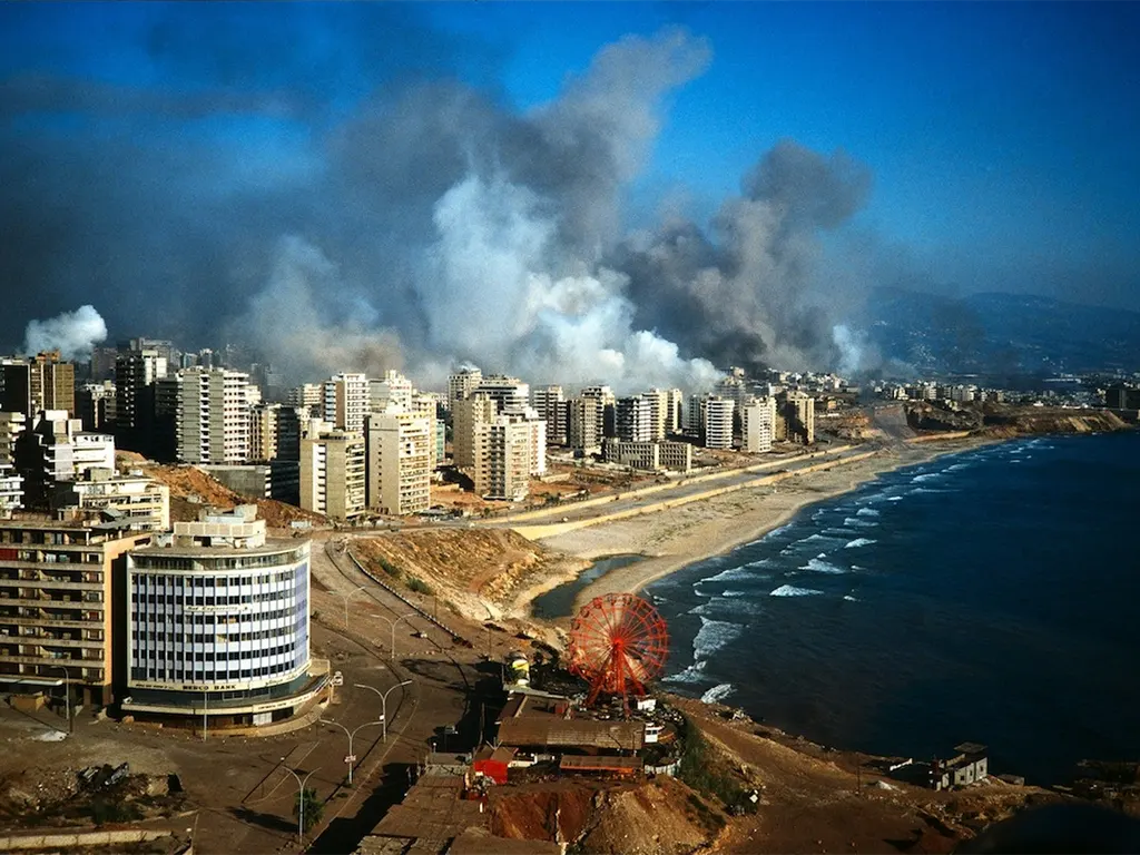 West Beirut bombarded by the IDF in 1982